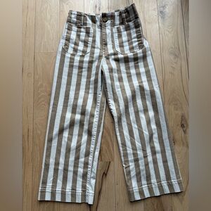 Collette Anthropologie Maeve Striped Tan and White pants